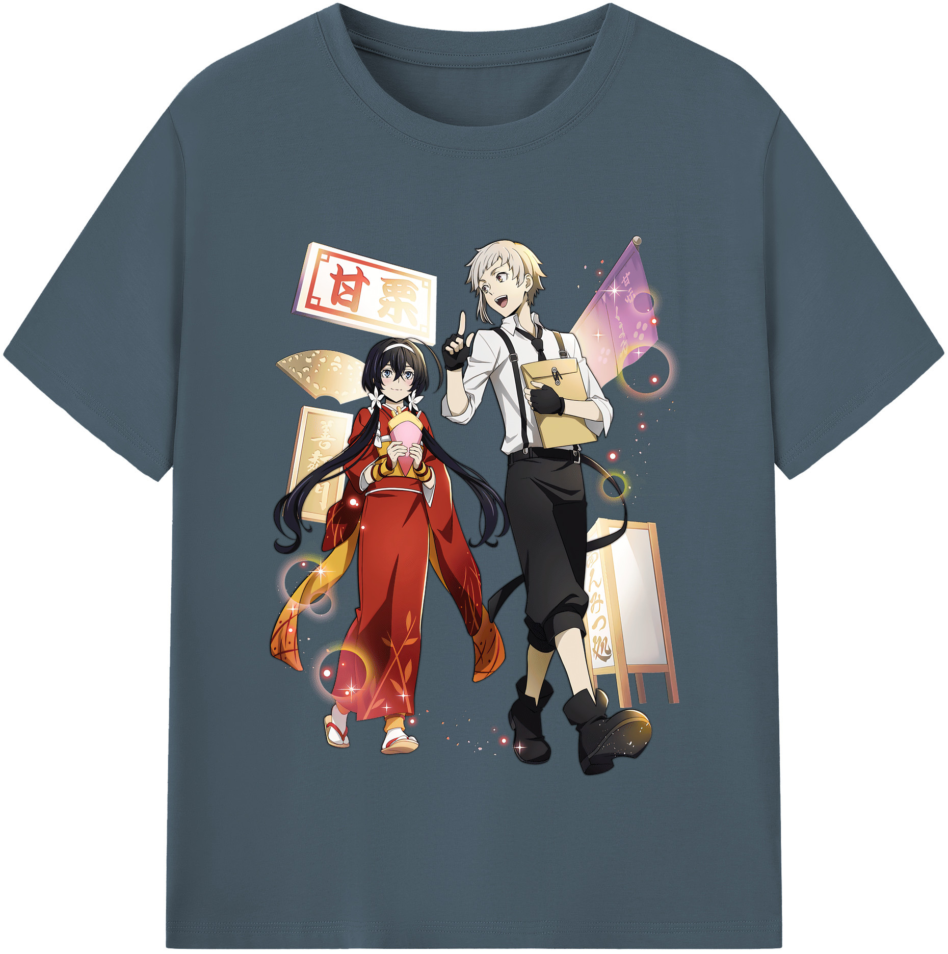 （画像用） 文豪ストレイドッグス Bungo Stray Dogs 綿100％半袖Tシャツ（フロントプリント）